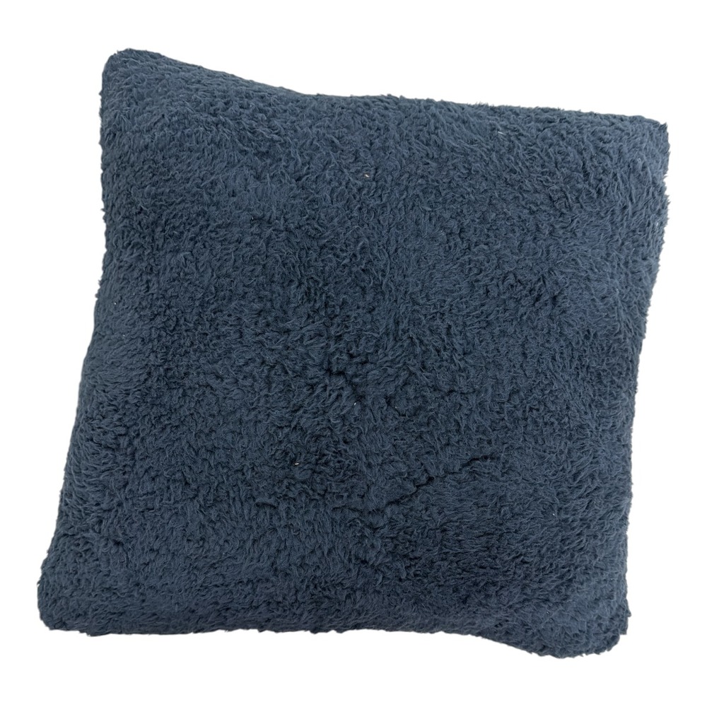LL Bean Wicked Plush Throw Pillow Cozy Warm Soft 18x18 Navy Blue NEW